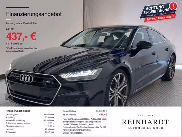 Audi A7 55 TFSI 3.0 TFSI 340 S line quattro