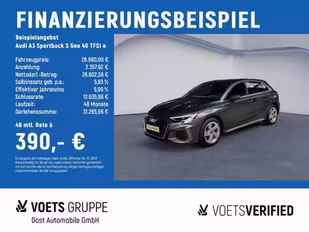 Audi A3 40 TFSI E 1.4 TFSI 204 S line