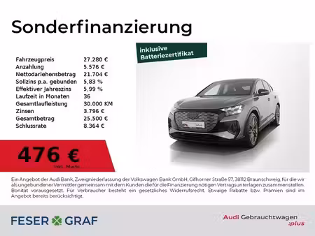 Audi Q4 Sportback E-Tron 35 170 S line