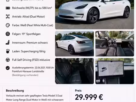 Tesla Model 3 Grande Autonomie 462 4x4